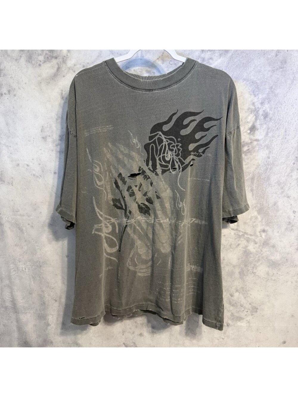 Civil Regime T Shirt Mens XL Distressed Streetwear Short Sleeve Baggy